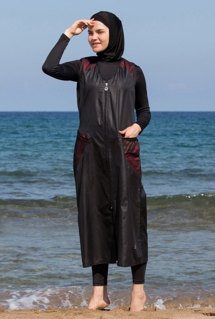 Adabkini Sila Muslim 5-piece Long Swimsuit Islamic Full Cover Modest Swimwear